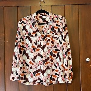 Cherry Hibiscus Ann Taylor Factory womens shirt